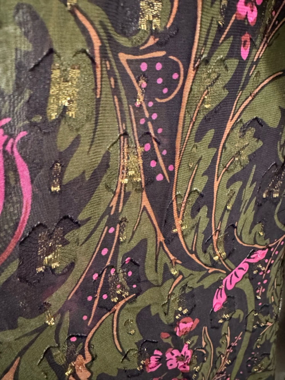 Anthropologie Ett Twa Metallic Floral Brenda Jumpsuit Green Wedding Guest Party - Picture 8 of 16